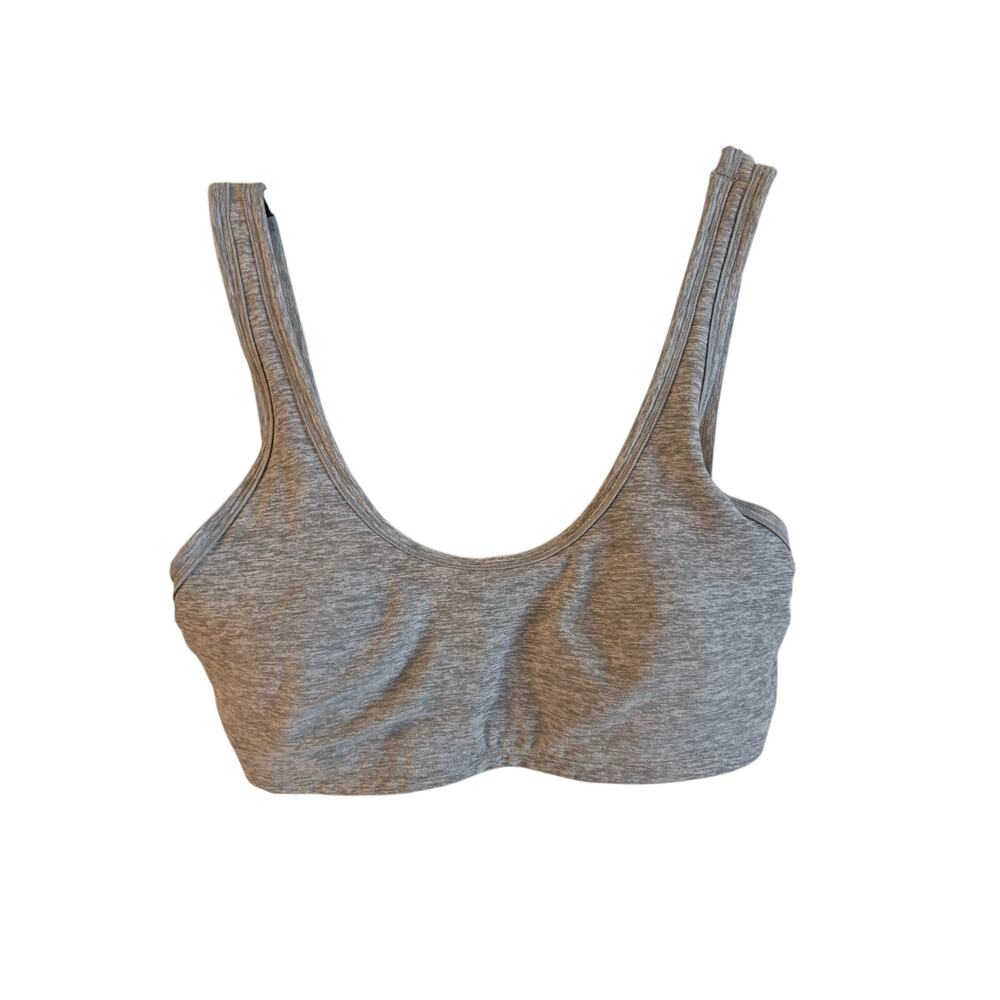 Alo Yoga Alosoft Center Stage Sports Bra Vintage Heather Gray Small Padded
